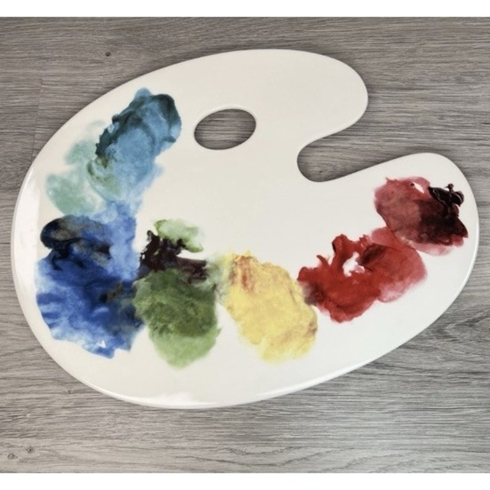 New Fishs Eddy Artist Paint Palette Serving Tray Charcuterie Platter Plate  15"
